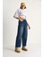 Kadın Baggy Fit Yüksek Bel Düz Paça Denim Pantolon 4