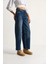 Kadın Baggy Fit Yüksek Bel Düz Paça Denim Pantolon 5