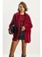 Kadın Çift Cepli Oversize Peluş Mont 2