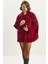 Kadın Çift Cepli Oversize Peluş Mont 5