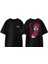 Akaza Tasarım Sırt Baskılı Pamuk Siyah Oversize T-Shirt 1