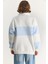 Kadın Yarım Fermuarlı Nakış Detaylı Renk Bloklu Oversize Sweatshirt 6