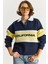 Kadın Polo Yaka Düğmeli California Yazılı Nakış Detaylı Oversize Kadın Sweatshirt 1