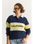 Kadın Polo Yaka Düğmeli California Yazılı Nakış Detaylı Oversize Kadın Sweatshirt 2