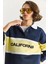 Kadın Polo Yaka Düğmeli California Yazılı Nakış Detaylı Oversize Kadın Sweatshirt 4
