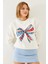 Kadın Renkli Kelebek Baskılı Sweatshirt 5