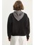 Kadın Fular Detaylı Leopar Nakışlı Üç Iplik Şardonlu Oversize Sweatshirt 7