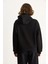 Kadın Nakış Işlemeli Kanguru Cepli Kapüşonlu Şardonlu Salaş Sweatshirt 7