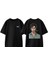 You 4 Tasarım Sırt Baskılı Pamuk Siyah Oversize T-Shirt 1