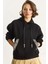Kadın Kapüşonlu Etnik Şerit Detaylı Kanguru Cepli Şardonlu Sweatshirt 1
