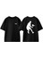 Tennis 6 Tasarım Sırt Baskılı Pamuk Siyah Oversize T-Shirt 1