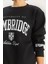 Kadın Bisiklet Yaka Baskılı Üç Iplik Şardonlu Basic Sweatshirt 5