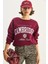 Kadın Bisiklet Yaka Baskılı Üç Iplik Şardonlu Basic Sweatshirt 2