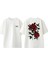 Red Roses Tasarım Sırt Baskılı Pamuk Beyaz Oversize T-Shirt 1