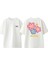 Aloha Çiçek Tasarım Sırt Baskılı Pamuk Beyaz Oversize T-Shirt 1