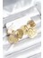Çiçek Model Gold Renk Pirinç Kadın Küpe 1