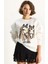 Kadın Bisiklet Yaka Dijital Cowboy Baskılı Salaş Sweatshirt 1