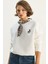 Kadın Fular Detaylı Ceylan Naıkışlı Üç Iplik Şardonlu Oversize Sweatshirt 1