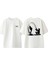 Fishher 1 Tasarım Sırt Baskılı Pamuk Beyaz Oversize T-Shirt 1