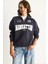 Kadın Nakışlı Yarım Fermuarlı Polo Yaka Şardonlu Oversize Sweatshirt 4