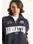 Kadın Nakışlı Yarım Fermuarlı Polo Yaka Şardonlu Oversize Sweatshirt 5
