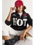 Kadın Fermuarlı Dik Yaka Işlemeli Üç Iplik Şardonlu Oversize Sweatshirt 1