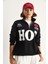 Kadın Fermuarlı Dik Yaka Işlemeli Üç Iplik Şardonlu Oversize Sweatshirt 4