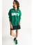 Kadın Nakışlı Yarım Fermuarlı Polo Yaka Şardonlu Oversize Sweatshirt 1