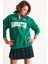 Kadın Nakışlı Yarım Fermuarlı Polo Yaka Şardonlu Oversize Sweatshirt 4