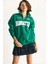 Kadın Nakışlı Yarım Fermuarlı Polo Yaka Şardonlu Oversize Sweatshirt 5