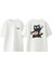 Garson Cat Tasarım Sırt Baskılı Pamuk Beyaz Oversize T-Shirt 1