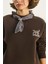 Kadın Fular Detaylı Leopar Nakışlı Üç Iplik Şardonlu Oversize Sweatshirt 5