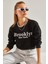 Kadın Baskılı Üç Iplik Crop Sweatshirt 5