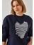 Kadın Kalp Nakışlı Sweatshirt 1