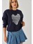Kadın Kalp Nakışlı Sweatshirt 5