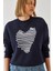Kadın Kalp Nakışlı Sweatshirt 6