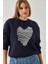 Kadın Kalp Nakışlı Sweatshirt 7