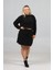 Standart ve Büyük Beden Siyah Triko Etek Kazak Takımı - En Yeni Moda 3