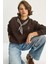 Kadın Fular Detaylı Ceylan Naıkışlı Üç Iplik Şardonlu Oversize Sweatshirt 3