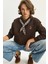 Kadın Fular Detaylı Ceylan Naıkışlı Üç Iplik Şardonlu Oversize Sweatshirt 4