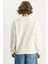 Kadın Bisiklet Yaka Baskılı Üç Iplik Şardonlu Basic Sweatshirt 5