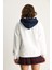 Kadın Usa Işlemeli Şardonlu Kapüşonlu Salaş Sweatshirt 7