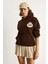 Kadın Nakış Işlemeli Kapüşonlu Kanguru Cepli Sweatshirt 4