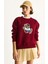Kadın Teddy Nakış Işlemeli Bisiklet Yaka Salaş Sweatshirt 1