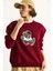 Kadın Teddy Nakış Işlemeli Bisiklet Yaka Salaş Sweatshirt 3