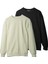 Kadın %100 Pamuk Regular Fit Basic Sweatshirt | Siyah & Bej 1