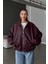Kadın Oversize Deri Ceket– Oversize Relax Fit, Fermuarlı Kemer Detaylı Günlük Kadın Ceket 2