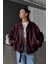 Kadın Oversize Deri Ceket– Oversize Relax Fit, Fermuarlı Kemer Detaylı Günlük Kadın Ceket 3