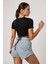 Kadın Siyah Yarım Kol Çapraz Bağlamalı Crop Top Bluz – Şık, Rahat ve Kolay Kombinlenebilir 6
