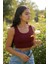 Kadın Bordo Kare Yaka Crop Top Bluz – Şık, Rahat ve Kolay Kombinlenebilir 1